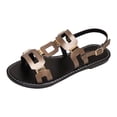 thumbnail image 3 of YLYL Women's Flat Sandals Ankle Strap Hollow out Open Toe Slip on Summer Beach Slippers, 3 of 9