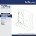 thumbnail image 5 of DreamLine Aqua Uno 34 in. W x 58 in. H Frameless Hinged Tub Door in Brushed Nickel, 5 of 8