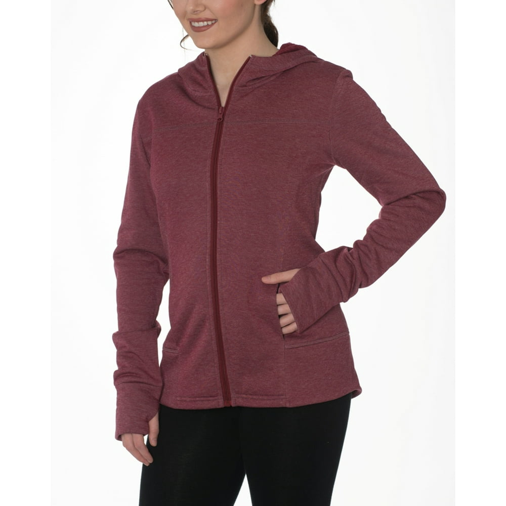 Danskin Now - Women's Active Tunic Tech Fleece Full Zip Fleece Hoodie - Walmart.com - Walmart.com