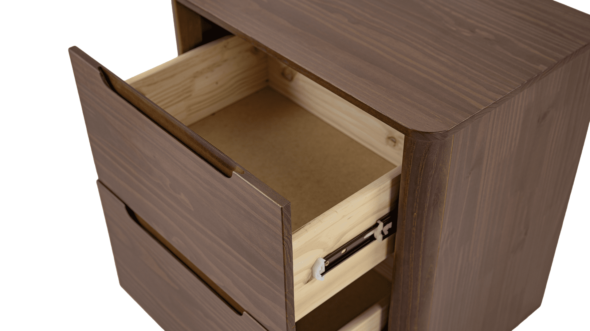 Kirsty Solid Wood 2 Drawer Nightstand Brown - for Adults and Teens