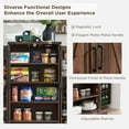 thumbnail image 4 of ACCOHOHO 47" Kitchen Pantry Cabinet, Farmhouse Storage Cabinet with Adjustable Shelves for Kitchen, Dining Room, Bathroom - Brown, 4 of 8