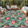 thumbnail image 2 of Pink Flamingos Outdoor Rug for Patio/Deck/Porch, Non-Slip Large Area Rug 6 x 9 Ft, Summer Botanical Watercolor Indoor Outdoor Rugs Washable Area Rugs, Reversible Camping Rug Carpet Runner, 2 of 8