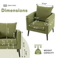 thumbnail image 2 of Accent Chair,Fabric Armchair Club Chair Single Chair Upholstered Arm Chair with Solid Wood Legs for Living Room/Bedroom,Olive Green, 2 of 7