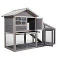 thumbnail image 3 of Senbabe Rabbit Hutch with Sunshine Collection Board, Wooden Rabbit Cage with Ventilation Door, Easy to Clean Tray, 3 of 7