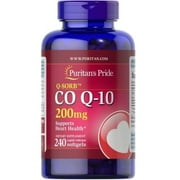 Puritans Pride CoQ10 200mg - 240 Softgels, Energy Supplement, Unflavored, Keep One Softgel A Day
