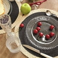 thumbnail image 4 of Green Placemats Set Of 6,Round Placemats,Black Table Mats,Heat Resistant Placemats,Washable Wipeable Easy Clean Heat Resistant Woven Dining Table Mats Decor for Holiday Parties Indoor Outdoor Use, 4 of 6