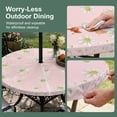 thumbnail image 5 of Round Outdoor Tablecloth with Umbrella Hole and Zipper, Pink Spring Floral Tablecloth with Elastic Waterproof, Daisy Flowers Elegant Farmhouse Art Patio Table Covers for 45" - 54" Picnic Pool Tables, 5 of 9