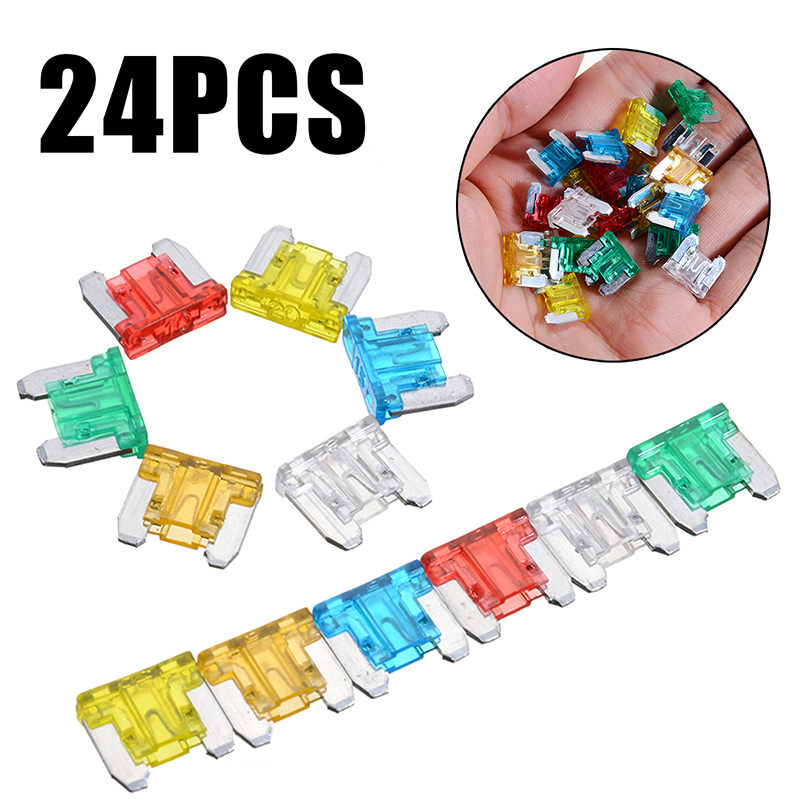 Professional Quality 24 Pcs Micro Mini Blade Fuses Assorted Kit Car Auto Truck SUV Low Profile