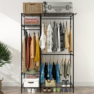 Closet Organizer with 3 Hanging Rod 65*41 Inch Clothes Rack with 7