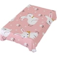 thumbnail image 7 of SKYSONIC Easter Bunny Flowers Rectangle Tablecloth Spill-Proof Polyester Table Cloth Table Cover for Kitchen Dining Picnic Holiday Party Decoration,60x120 Inch, 7 of 7