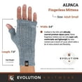 thumbnail image 3 of Alpaca Mesh Knit Fingerless Mittens - Made in the USA - Super Soft Baby Alpaca - Small- Blue Grey, 3 of 7