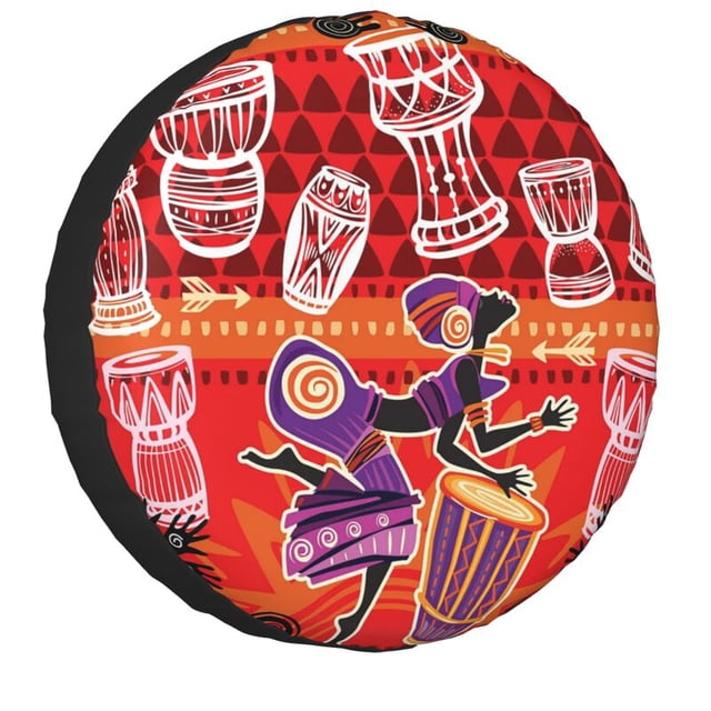 Traditional African Ethnic Design Spare Tire Cover for Prado Pajero 4WD 4x4 RV Car Wheel Protector 14" 15" 16" 17"h