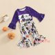thumbnail image 3 of KidsW-Toddler Girl Halloween Outfits , Dibujos Animados Patrón De Manga Larga Volantes Decoración Camiseta + Cintura Elástica Llamarada Pantalones Largos Conjunto, 3 of 4
