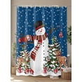 thumbnail image 4 of Navy Blue Snowman Christmas Small Stall Shower Curtain, Waterproof Shower Curtains for Bathroom, Xmas Tree Ball Snowflake Elk Washable Fabric Cloth Bath Curtain for Bathtub with Hooks 36x78 Inches, 4 of 6