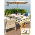 thumbnail image 5 of Outdoor Tablecloth with Umbrella Hole for Patio/Picnic/Party/Camping, Pig Sunflowers Waterproof Table Cloth Rectangle Table Cover Washable, Yellow Floral Elegant Checkered Pastoral (60"x 84"), 5 of 8