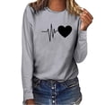 thumbnail image 3 of Hauts à Manches Longues pour Femmes Décontractés T-Shirts Imprimés Décontractés Amples à Col Rond à Manches Longues Hauts Blouse Hauts pour Femmes Décontractés, 3 of 4