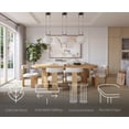 thumbnail image 4 of Extendable 90-110 Inch Oval Dining Table, Mid Century Modern Pedestal, Light Oak Finish, 4 of 12