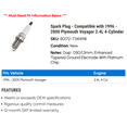 thumbnail image 2 of Spark Plug - Compatible with 1996 - 2000 Plymouth Voyager 2.4L 4-Cylinder 1997 1998 1999, 2 of 2
