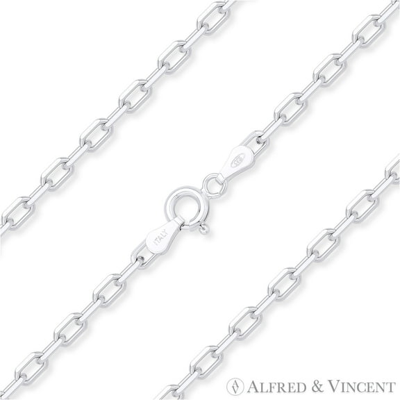 2.8mm D-Cut Anchor Cable Link Chain Bracelet in Solid .925 Sterling Silver
