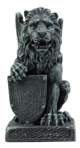Ebros Gift Stoic Notre Dame Roaring Lion Heart Gargoyle On Pedestal Figurine 
