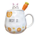 thumbnail image 1 of Taza de cerámica de 400ml, bonita cuchara de zanahoria, taza de agua, taza de negocios para parejas de estudiantes masculinos y femeninos, 1 of 6