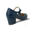 thumbnail image 3 of Chase & Chloe Women's Vintage-Inspired Chunky Heel Mary Jane Pumps with Adjustable Strap, 3 of 3