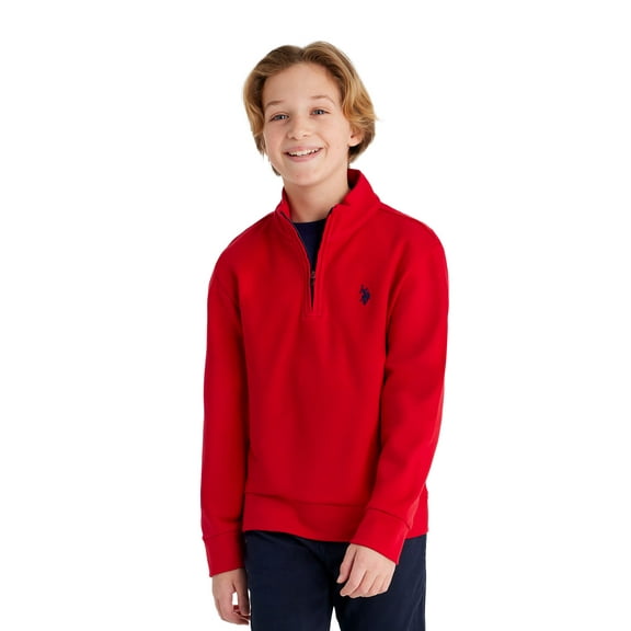 U.S. Polo Assn. Boys Interlock Quarter Zip, Sizes 4-18
