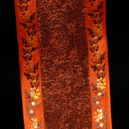 The Ribbon People Orange Floral Wired Craft Ribbon 1.5" x 27 Yards