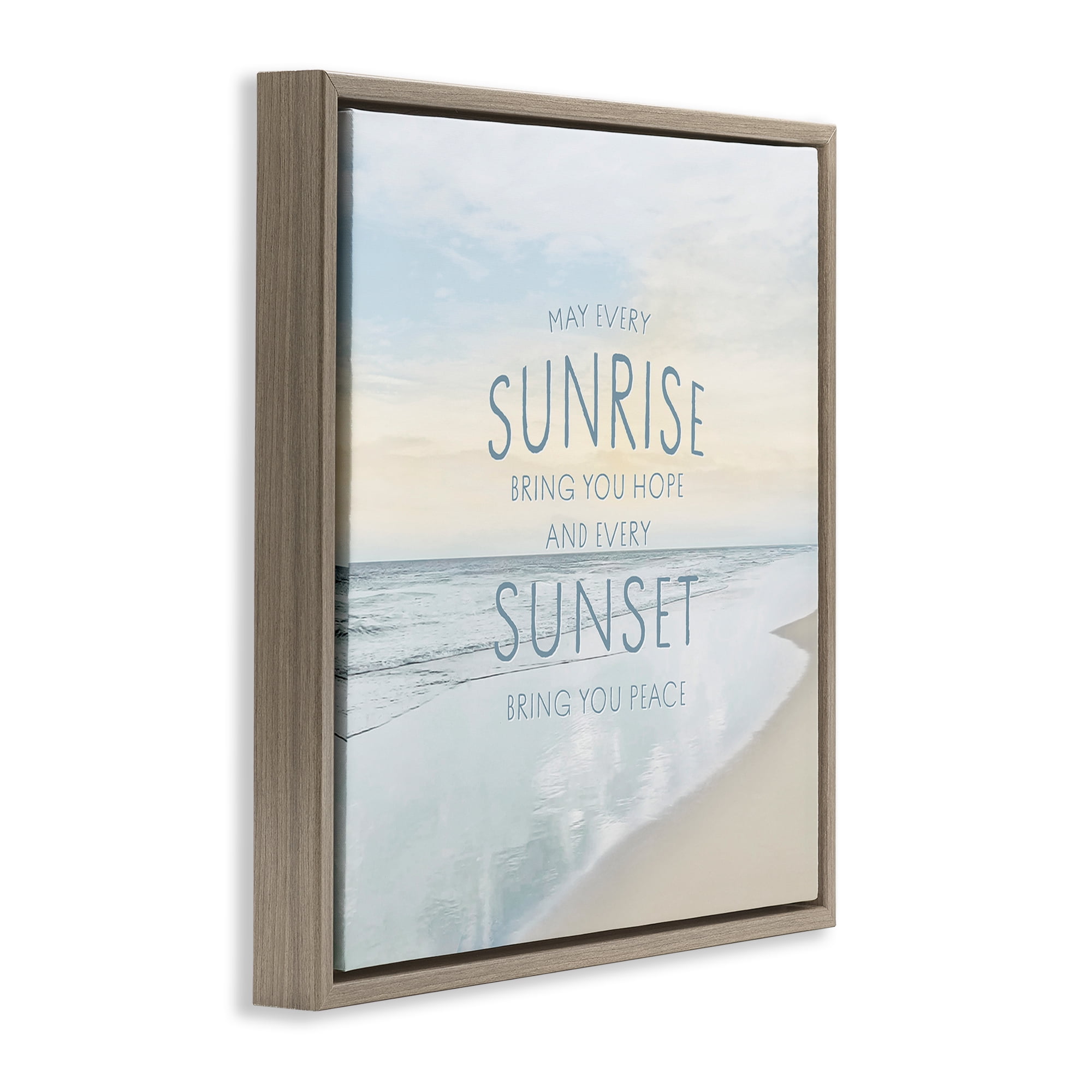 Stupell Industries Sunrise & Sunset Statement Brown Framed Floater Canvas Wall Art, design by Natalie Carpentieri