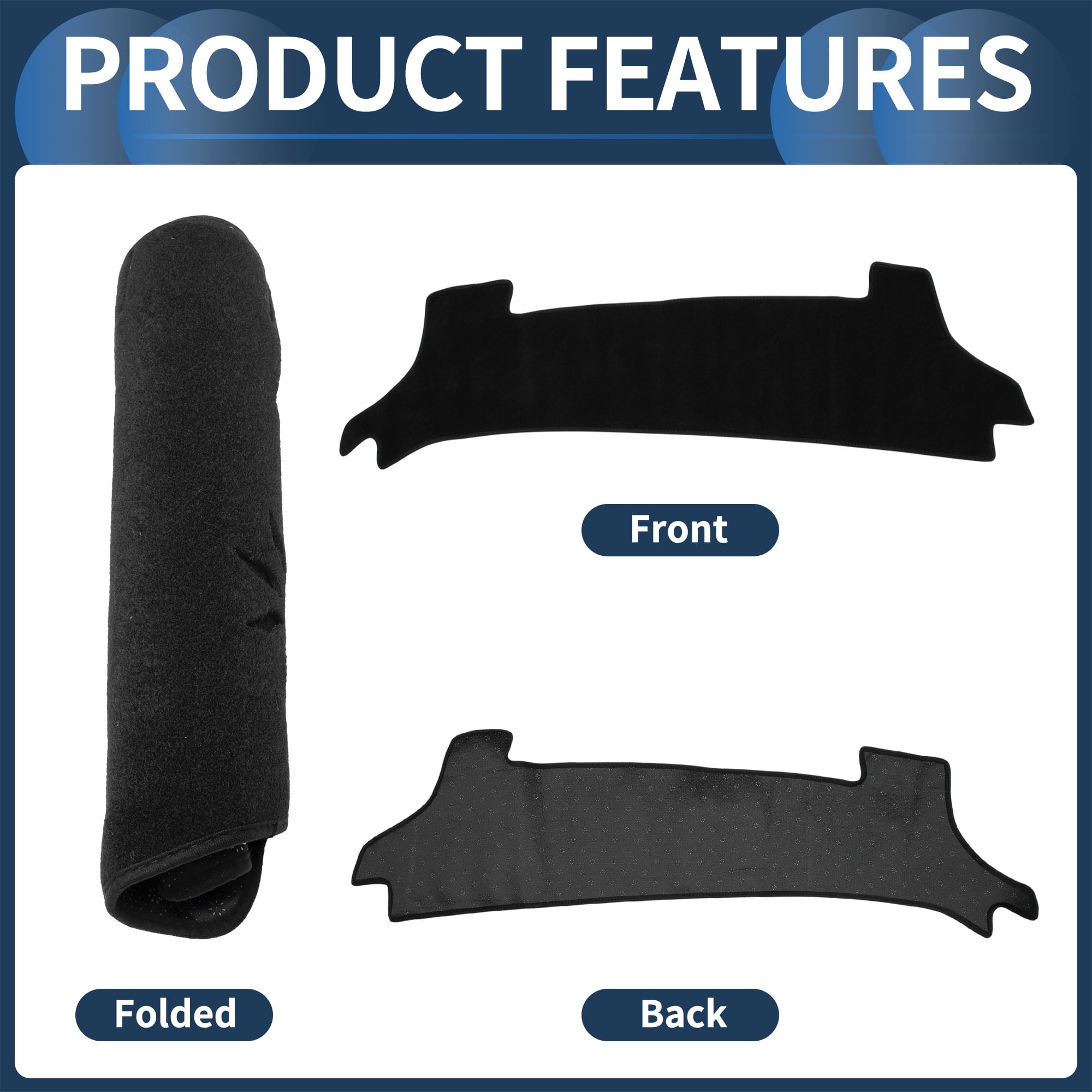 Unique Bargains 1Pcs Dashboard Cover Dash Cover Mat Carpet for Toyota Prius 2020-2025 Polyester Black