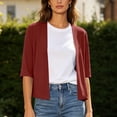 thumbnail image 6 of Stamzod Summer Light Weight Cardigan Women Dressy Casual 3/4 Sleeve Open Front Cardigans Fashion Clothing Red XXL, 6 of 7
