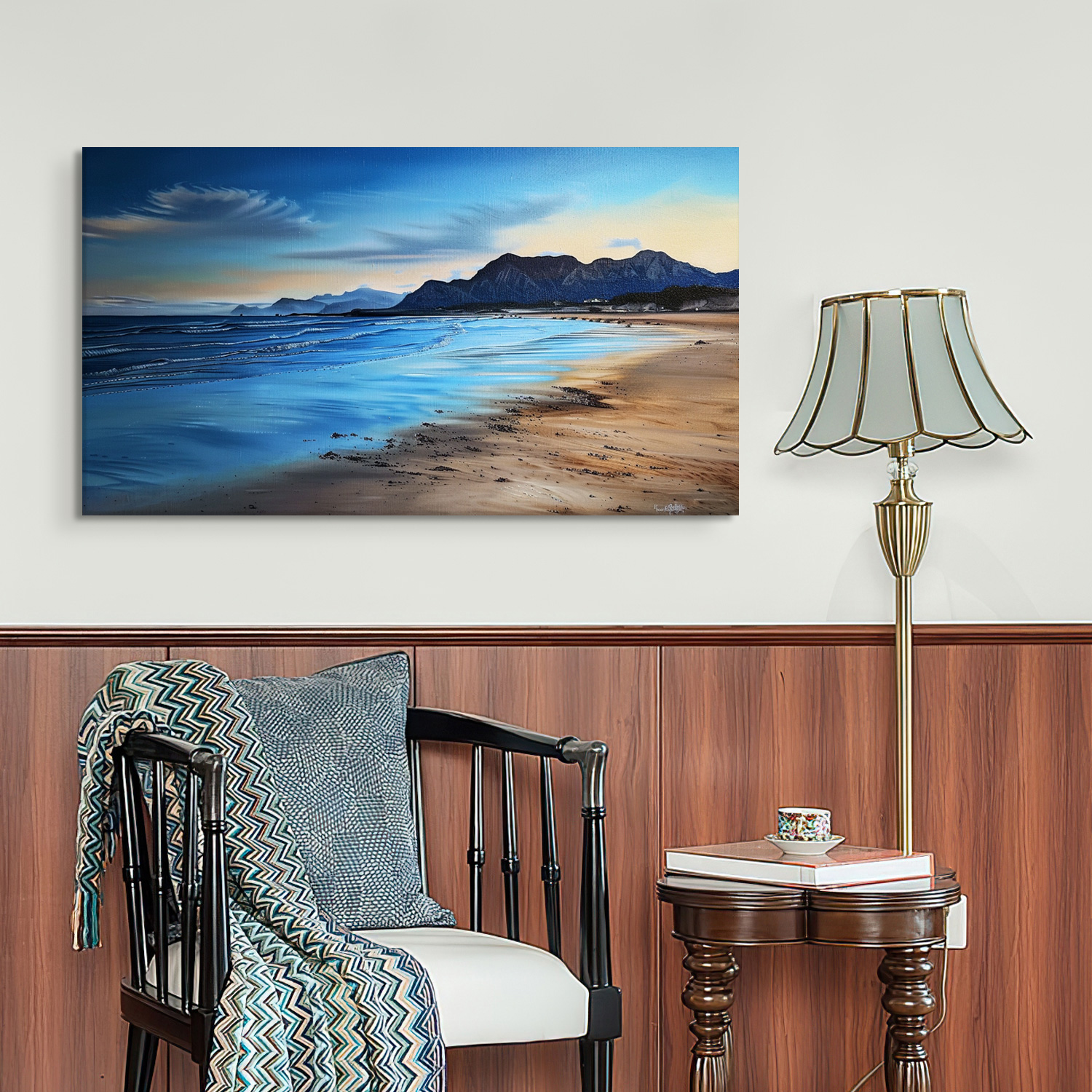 Beach Wall Art Ocean Wall Art Beach At Dusk Canvas art Framed wall art Painting For Livingroom Decor Office Bedroom Decoration