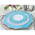 thumbnail image 6 of " OCCASIONS " 50 Plates Pack (25 Guests)-Heavyweight Wedding Party Disposable Plastic Plate Set -(25x10.5'' Dinner + 25x8'' Salad/dessert (Imperial Aqua & Silver), 6 of 10