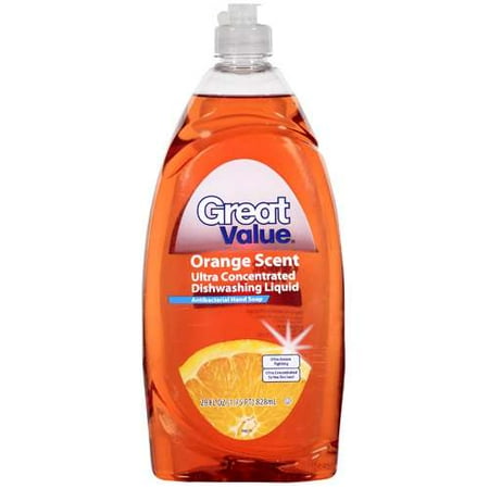 Great Value: Orange Scent Ultra Concentrated Dishwashing Liquid, 28 Oz