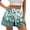 Green, variant on Women's Floral Print Drawstring Casual Shorts Elastic Waist with Tassels Loose Fit Summer Shorts for Boho Style