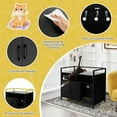 thumbnail image 6 of Gymax Large Litter Box Enclosure Cat Wooden Storage Cabinet with 2 Doors Black, 6 of 10