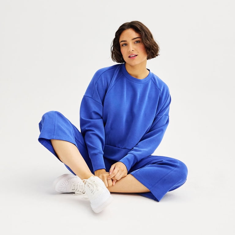Women's FLX Solace Cropped Pullover Sweatshirt Color: Pale