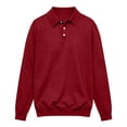 thumbnail image 6 of Long Sleeve Polo Shirt for Men Turn Down Collar Heavyweight Knit Polo Slim Fit Casual Shirts Soft Fabric, 6 of 6