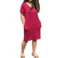 thumbnail image 2 of Weiqiqre Robes pour Femmes Grande Taille Soldes Mode Femmes Uni Décontracté Femmes Manches Courtes Col en V Poches Robe pour Dames, 2 of 6