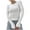 White, variant on Luxalzxs Womens Fall Winter Long Sleeve Stretch Slim Round Neck Solid Color Basic Shirts Tops Blouses