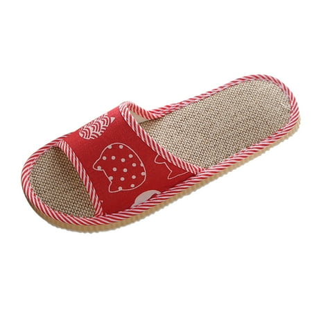 OJSFQUFP Summer Sandals for Women Slippers for Women Flip Flops Breathable Open Toe Sandals Comfort House Slippers Soft Sole Outdoor Beach Shoes Slippers Cute Red One Size