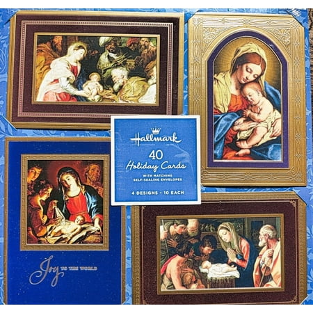 Hallmark 40-Count Religious Christmas Holiday Cards with Envelopes ...