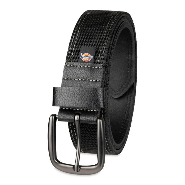 Cinturón Dickies casual de cuero con puntada negra para hombre