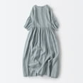 thumbnail image 2 of Pompotops Robe Longue de Soirée Mode Femme Sexy Manches 3/4 Dos Nu avec Dentelle en Solde, 2 of 3
