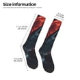 thumbnail image 2 of Daiia Sports Socks Red Moon Shark Sailboat Printed Novelty Crew Socks for Men Women Knee High Socks Cotton Socks Soft & Breathable Support Unisex Socks, 2 of 9