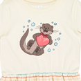 thumbnail image 4 of Inktastic Cute Smiling Valentine's Day Otter with Heart Girls Toddler Dress, 4 of 5