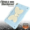 thumbnail image 4 of for iPad Mini 7th Gen 8.3" 2024 Kids Case with 3D Butterfly Stand & Pencil Holder, Tablet Case with Adjustable Shoulder Strap, Shockproof Protective Cover for iPad Mini 6th Gen 8.3" 2021, Blue+Beige, 4 of 7
