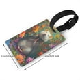 thumbnail image 2 of Susaid Colorful Flower Meditating Hamster Print Funny Luggage Tags Colorful Unique Travel Baggage Bag Tags Suitcase Identify Labels for Women Men, 2 of 7