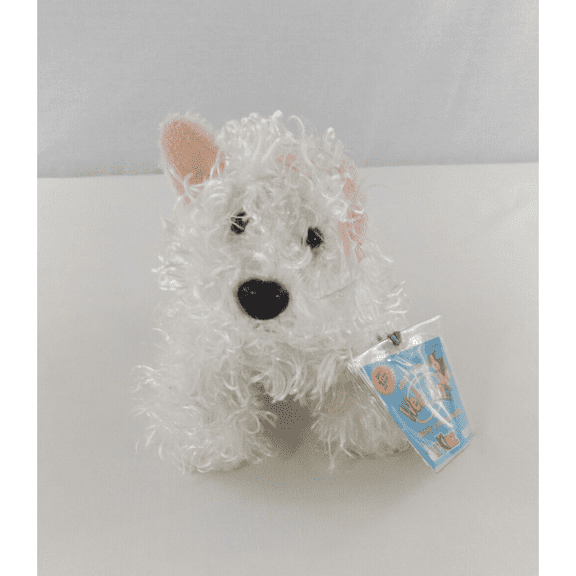 Webkinz Lil' KINZ - WHITE TERRIER Dog Puppy Plush (WITH SEALED CODE)(BONUS 1 FUN CHOPS & 1 ZIPPER BRACELET)
