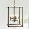 thumbnail image 4 of JONATHAN Y Magnolia 16.2" 6-Light Adjustable Iron Rustic Farmhouse LED Pendant, Brown, 4 of 8